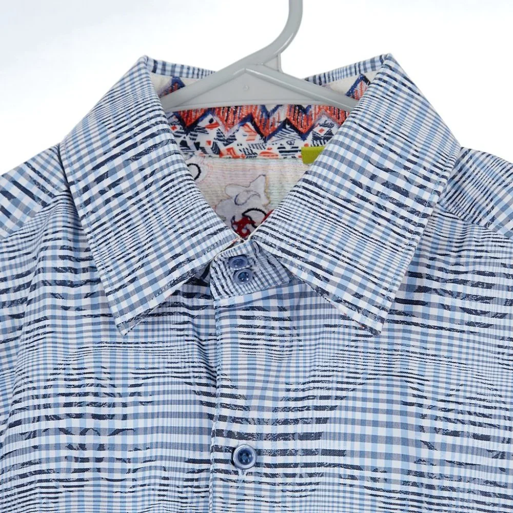 Robert Graham Blue Button Up Shirt Medium Classic Fit - Picture 4 of 10